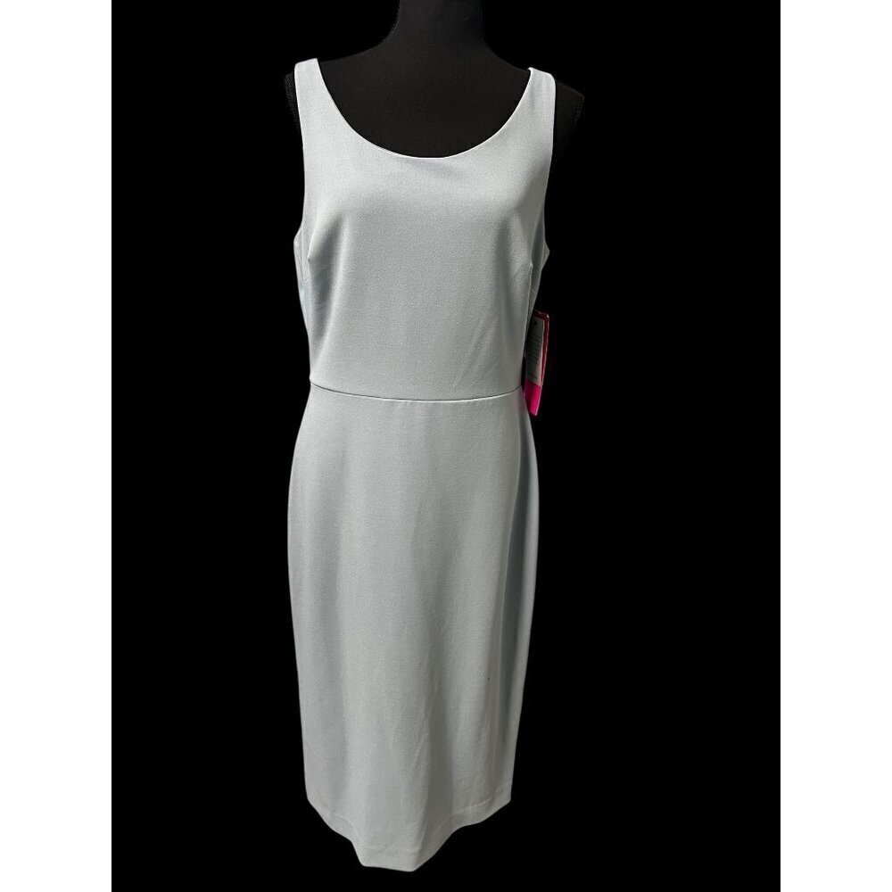 Betsey Johnson Sleeveless Sheath Dress Women 10 blue Scoop Neckline workattire